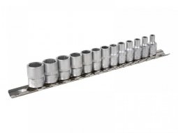 Rail de 13 douilles JBM 1 / 4ââ 6 pans 4-14 mm