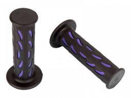 Revêtements de poignées bicolore violet / noir Ø22mm