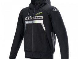 Sweat Ã  capuche moto Alpinestars Chrome Ignition noir / jaune...