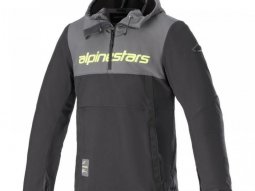 Sweat Ã  capuche moto Alpinestars Sherpa gris / noir / jaune...