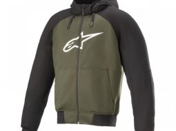 Sweat zippÃ© moto Alpinestars Chrome Sport Hoodie noir / Forest