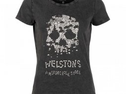 Tee-shirt femme Helstons Bones girl noir / blanc
