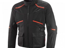 Veste textile Ixon Midgard Air noir / rouge vif - Grandes tailles