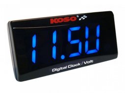 Voltmètre horloge Koso Super Slim bleu